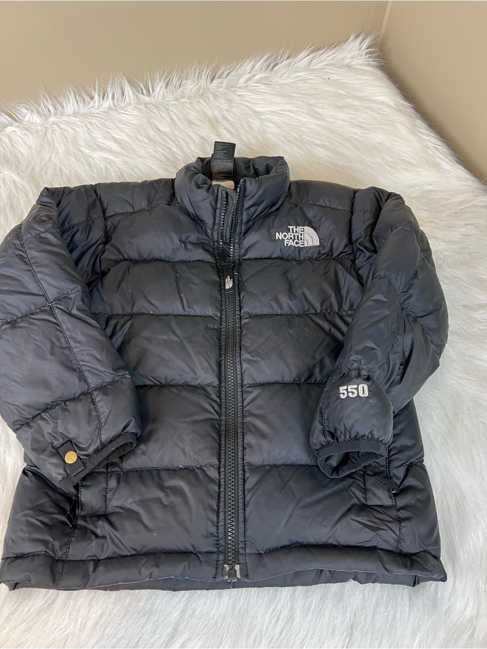The North Face Kids Black 550 Puffer Jacket XS